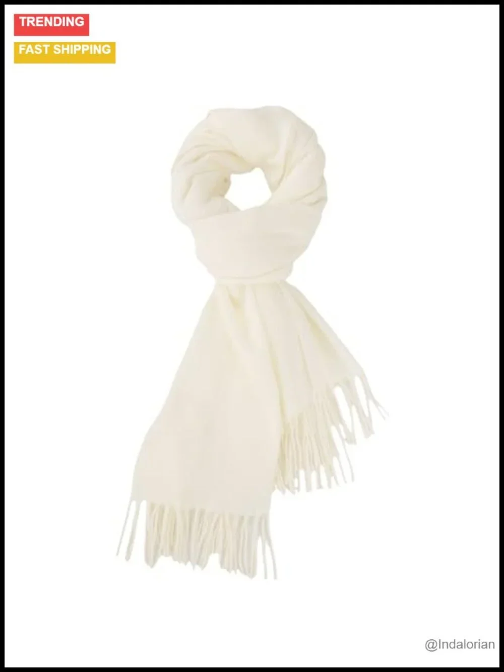 Ultra Soft Long Winter Scarf Shawl with Tassels – Polyester Warm Wrap for Cold
